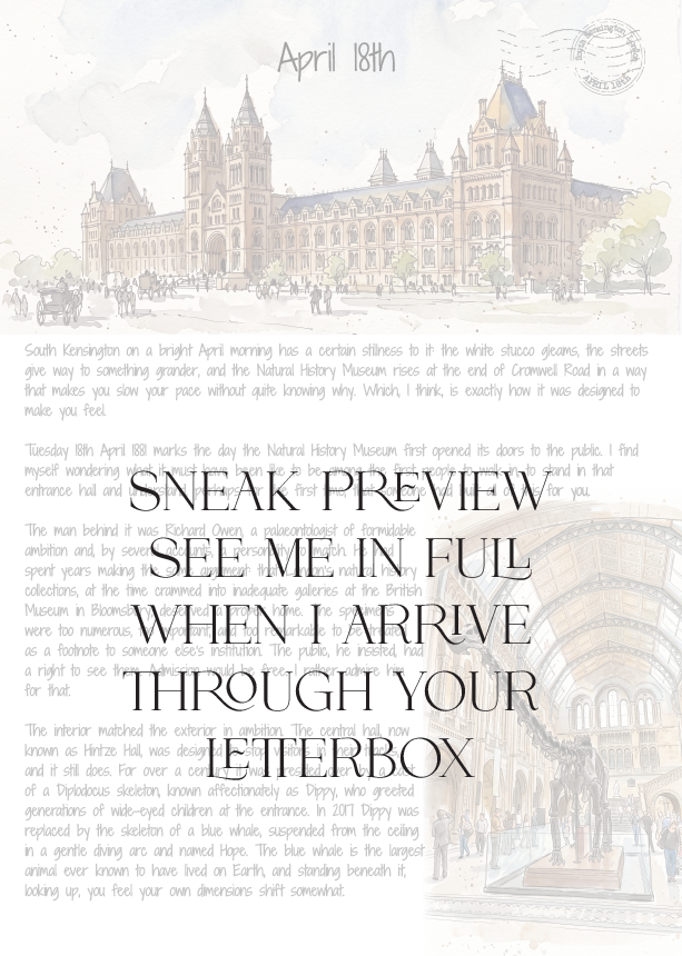 Promotional image with text and architectural elements, likely for a product or service launch.