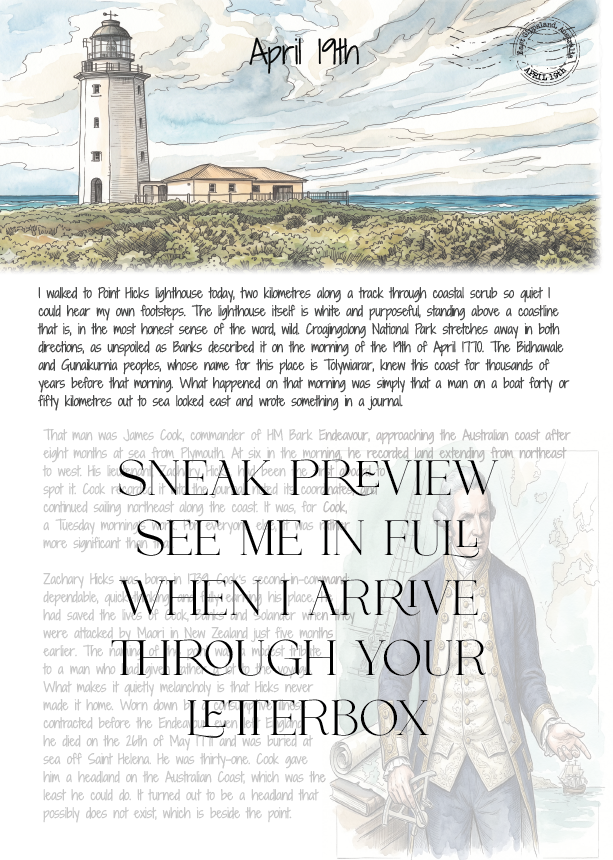 Lighthouse illustration with text overlay on a white background