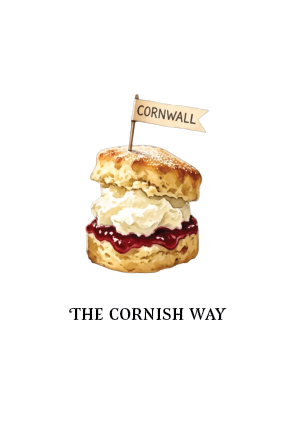 The Cream Tea Debate, Cornwall & Devon · Watercolour Postcard
