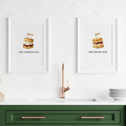 The Cream Tea Debate, Cornwall & Devon · Travel Poster