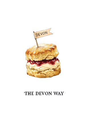 The Cream Tea Debate, Cornwall & Devon · Watercolour Postcard