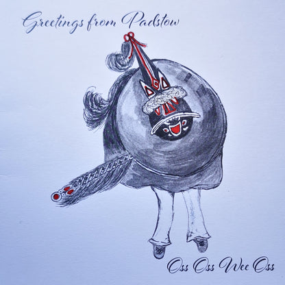 Ella's Adventures - Padstow Red Obby Oss May original Cornish art card