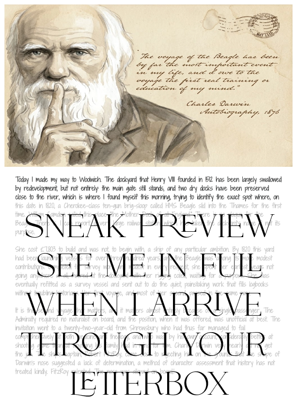 Illustration of a man with a beard and text quote overlay on a beige background