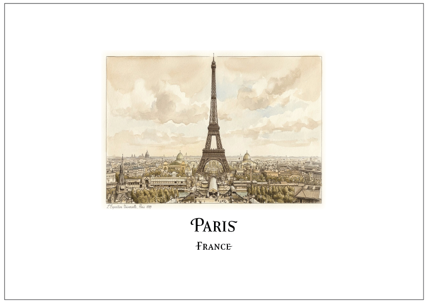 Eiffel Tower, Paris · Travel Poster