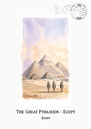 The Great Pyramid, Giza · Watercolour Postcard