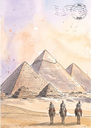 The Great Pyramid, Giza · Watercolour Postcard