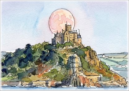 St Michael's Mount, Cornwall · Travel Poster